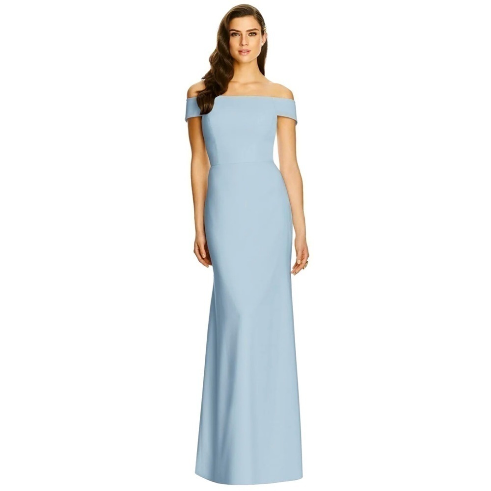 DESSY COLLECTION Off-the-Shoulder Criss Cross Back Dress 2987 Mist